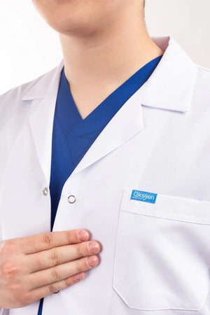 Erkek - Ceket Boy, Klasik Yaka, Kısa Kol Beyaz Önlük - OksijenUniform