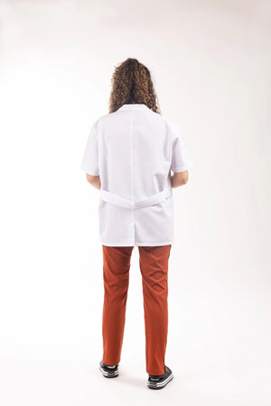 Kadın - Ceket Boy, Klasik Yaka, Kısa Kol Beyaz Önlük - OksijenUniform