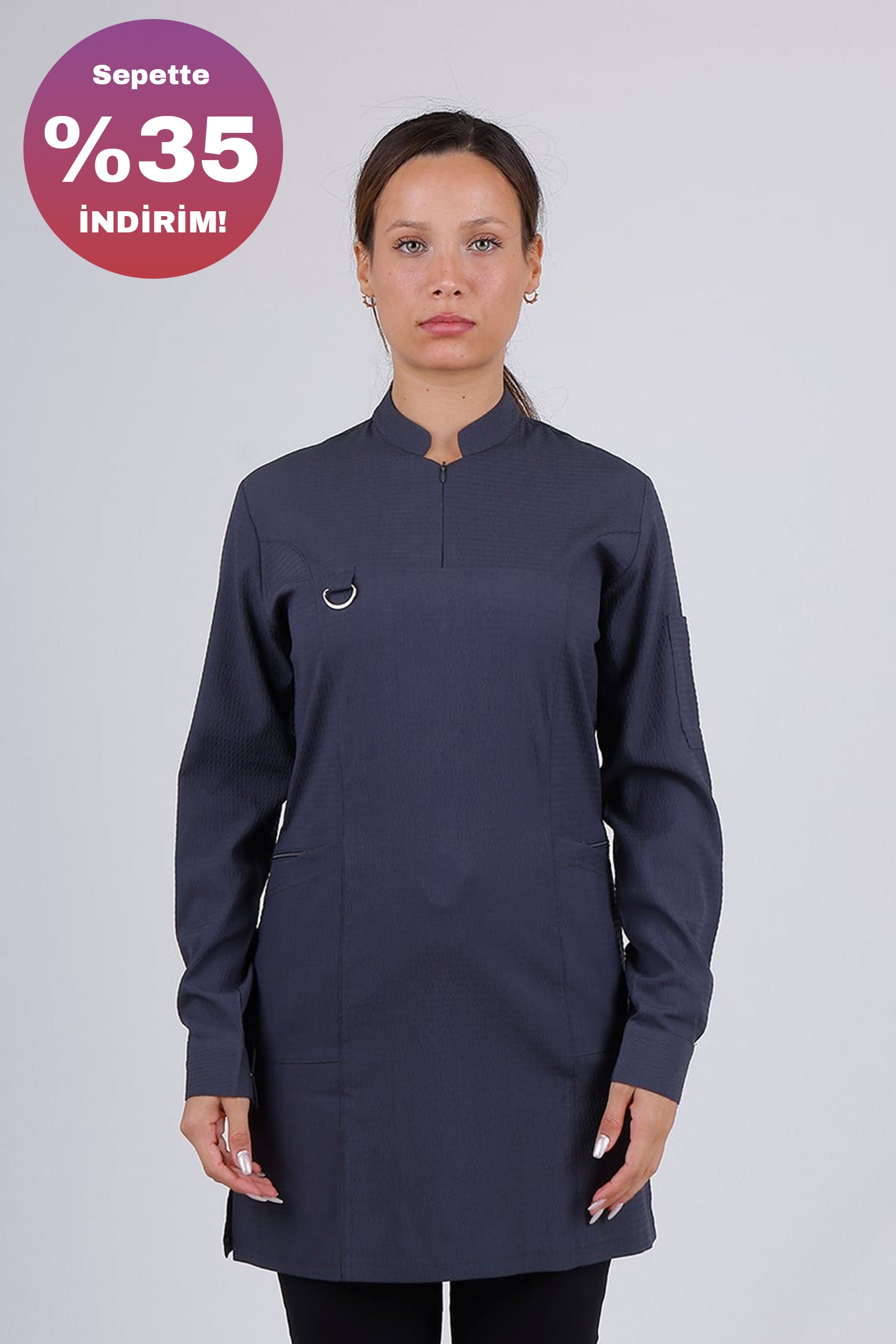 Emerald Gofre (Tesettür) - Antrasit (Tek Üst)