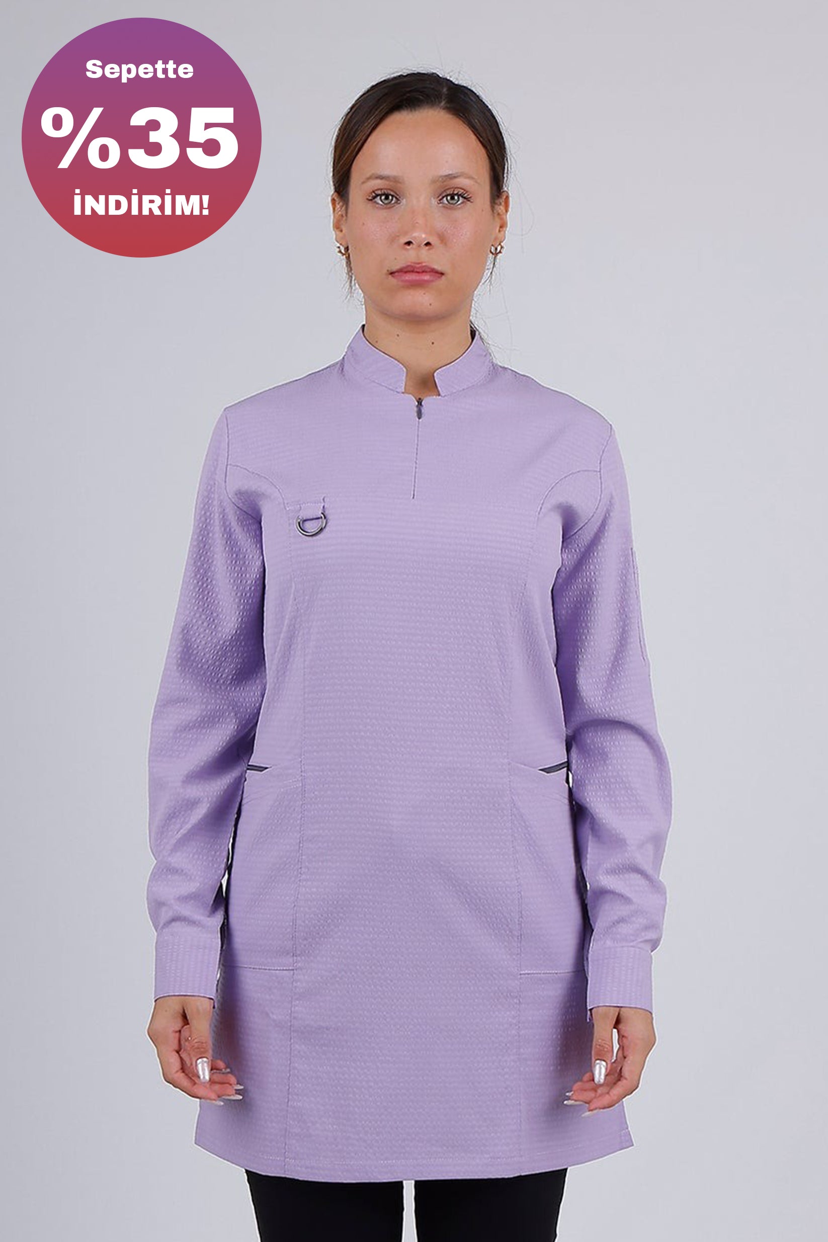 Emerald Gofre (Tesettür) - Lila (Tek Üst)