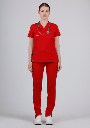 Lyna - Kırmızı (Tek Alt & Pantolon) - OksijenUniform