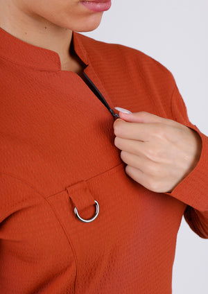 Emerald Gofre (Tesettür) - Kiremit (Tek Üst) - OksijenUniform