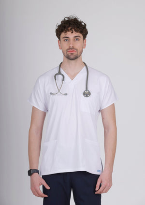 Klasik Premium - Üst Beyaz Alt Lacivert (Unisex Takım) - OksijenUniform