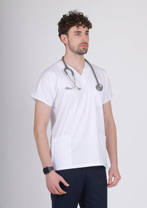 Klasik Premium - Üst Beyaz Alt Lacivert (Unisex Takım) - OksijenUniform