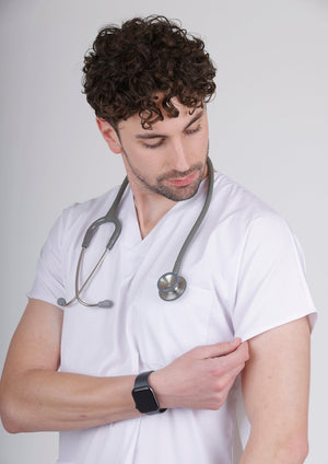 Klasik Premium - Üst Beyaz Alt Lacivert (Unisex Takım) - OksijenUniform