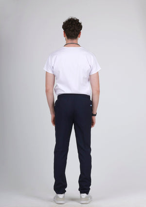 Klasik Premium - Üst Beyaz Alt Lacivert (Unisex Takım) - OksijenUniform