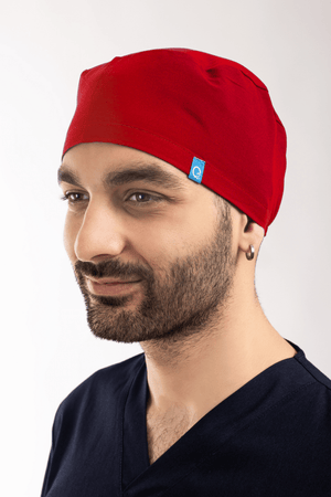 Kırmızı Likralı Cerrahi Bone - OksijenUniform