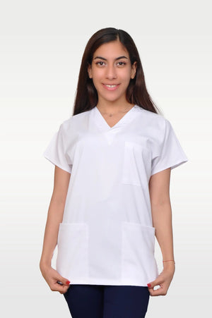 Klasik Premium - Üst Beyaz Alt Lacivert (Unisex Takım) - OksijenUniform