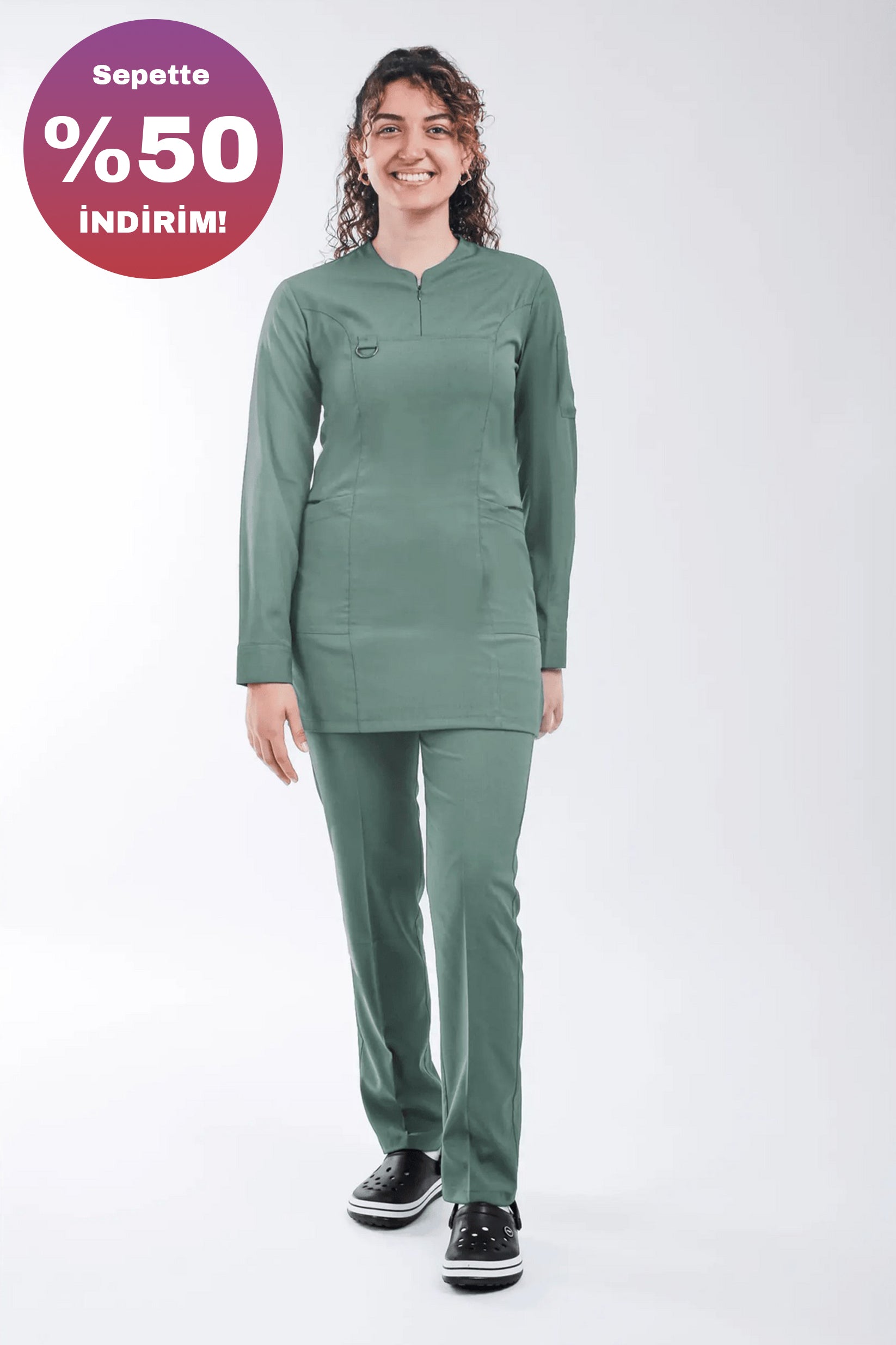 Emerald (Tesettür)-Petrol Yeşili - (Takım)