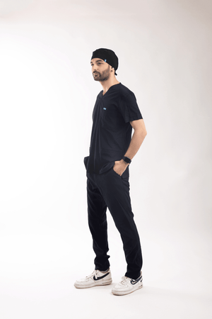 Siyah Likralı Cerrahi Bone - OksijenUniform