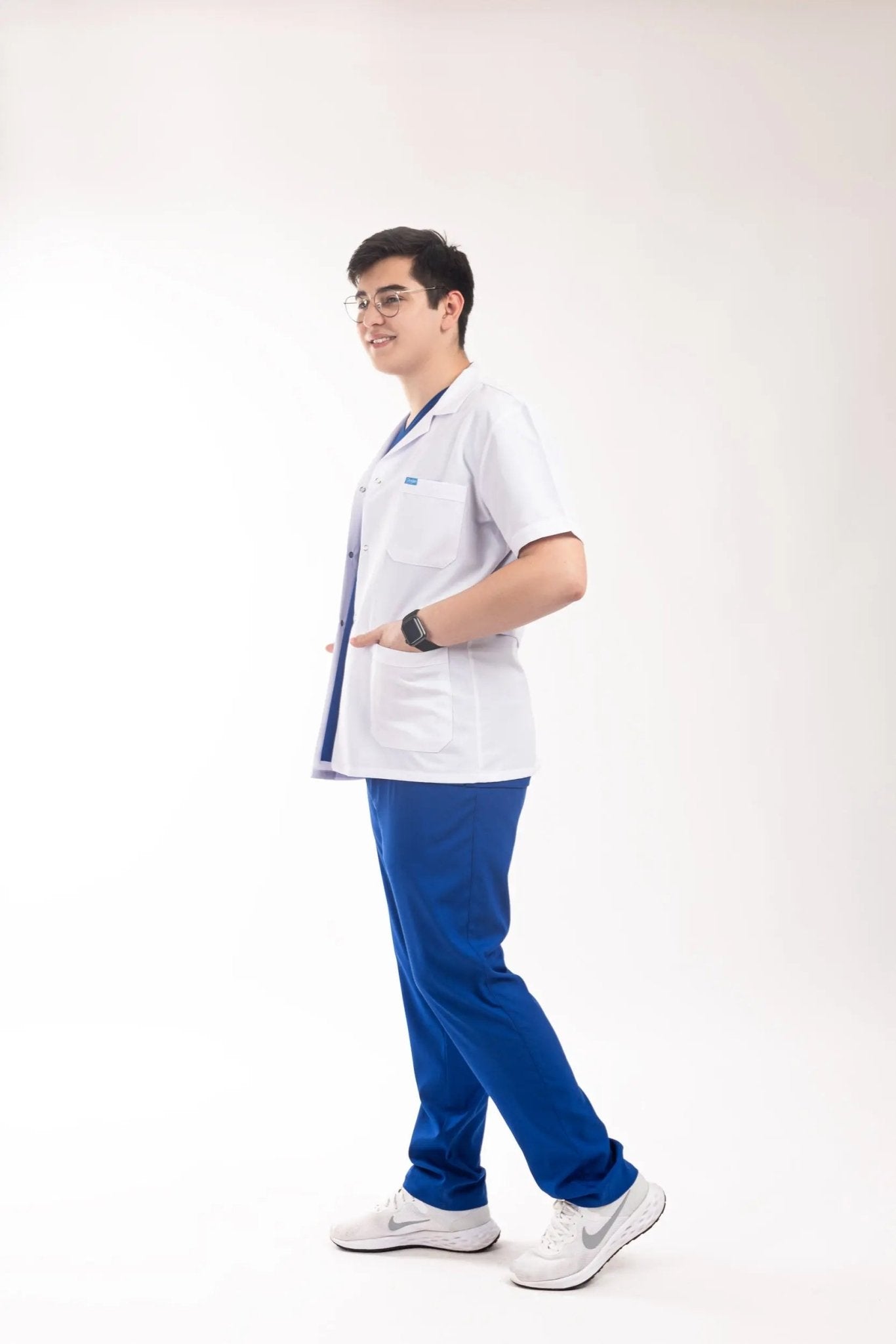 Erkek - Ceket Boy, Klasik Yaka, Kısa Kol Beyaz Önlük - OksijenUniform