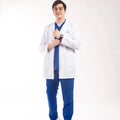 Erkek - Orta Boy, Klasik Yaka, Uzun Kol Beyaz Önlük - OksijenUniform