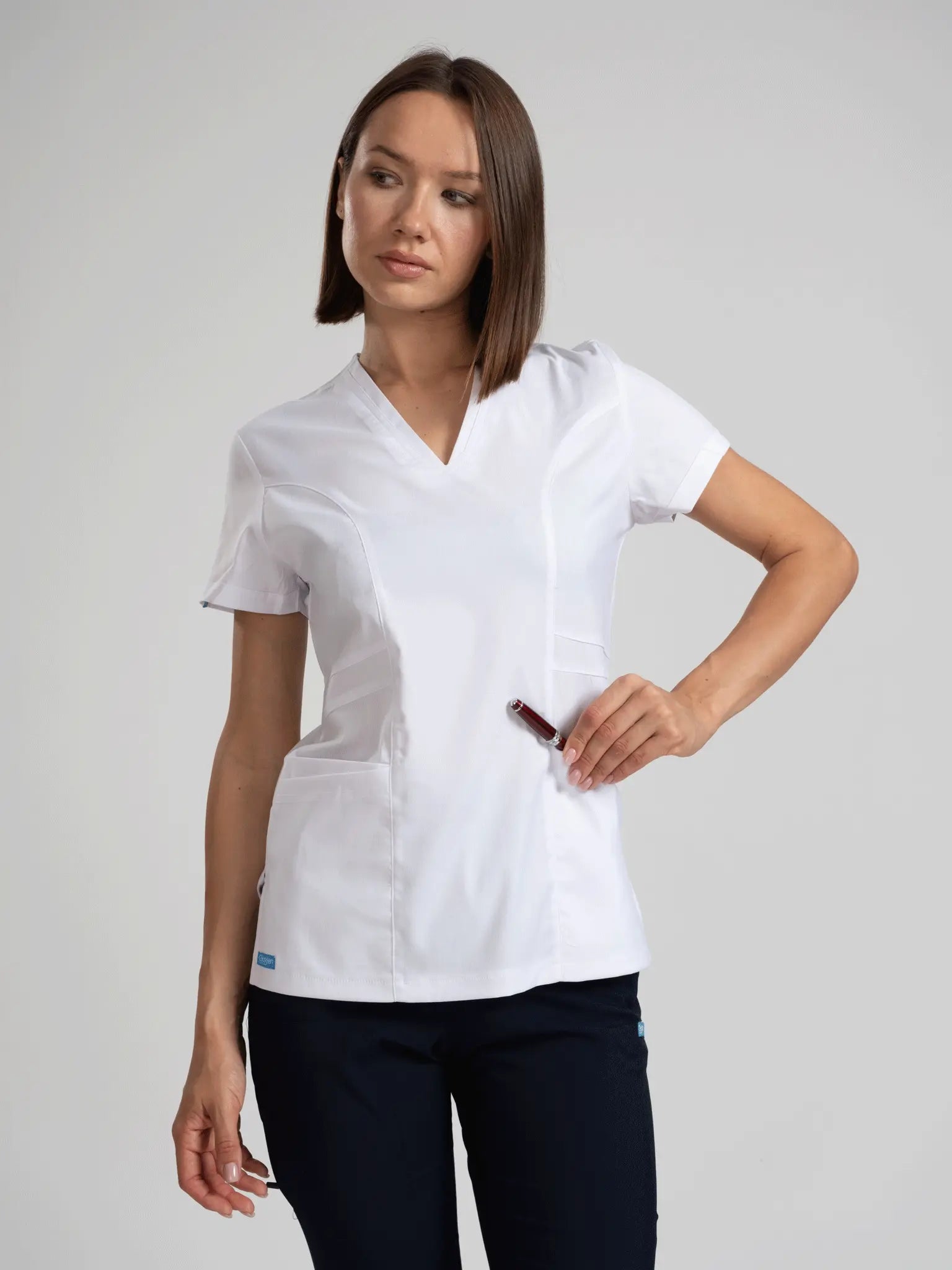 Citrine - Üst Beyaz Alt Lacivert (Takım) - OksijenUniform