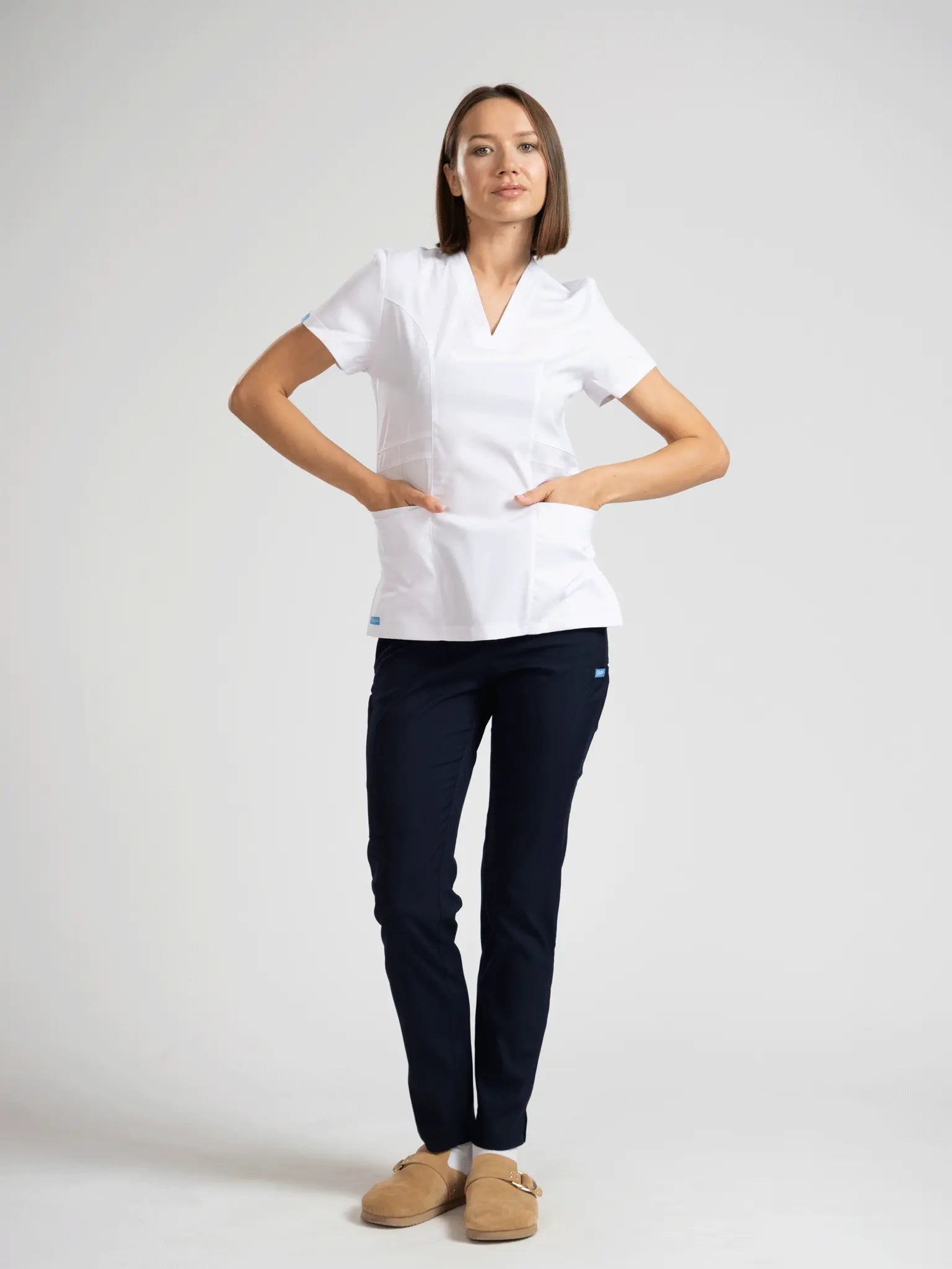Citrine - Üst Beyaz Alt Lacivert (Takım) - OksijenUniform