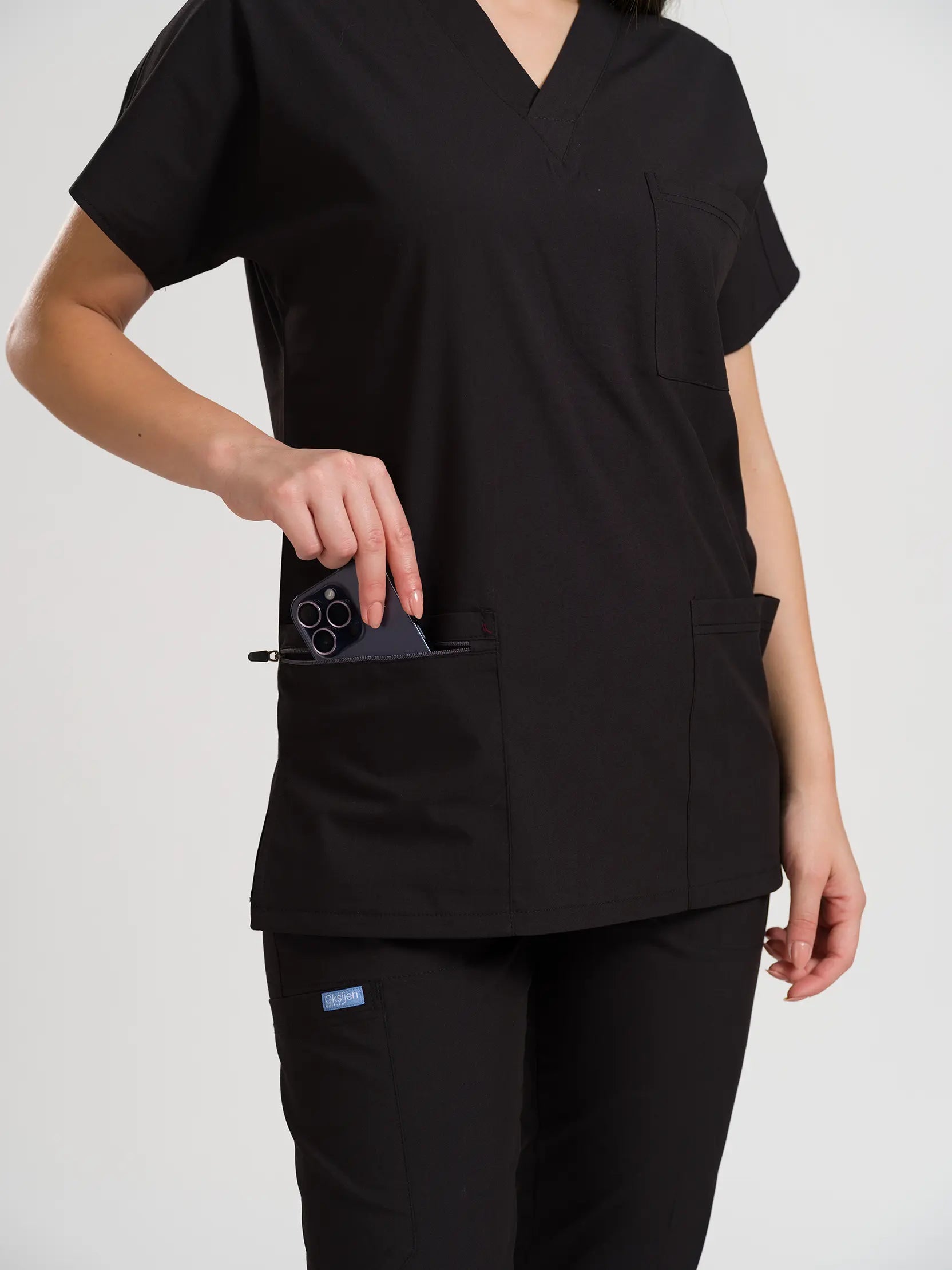 Klasik OksiFlex - Siyah - (Unisex Tek Üst) - OksijenUniform
