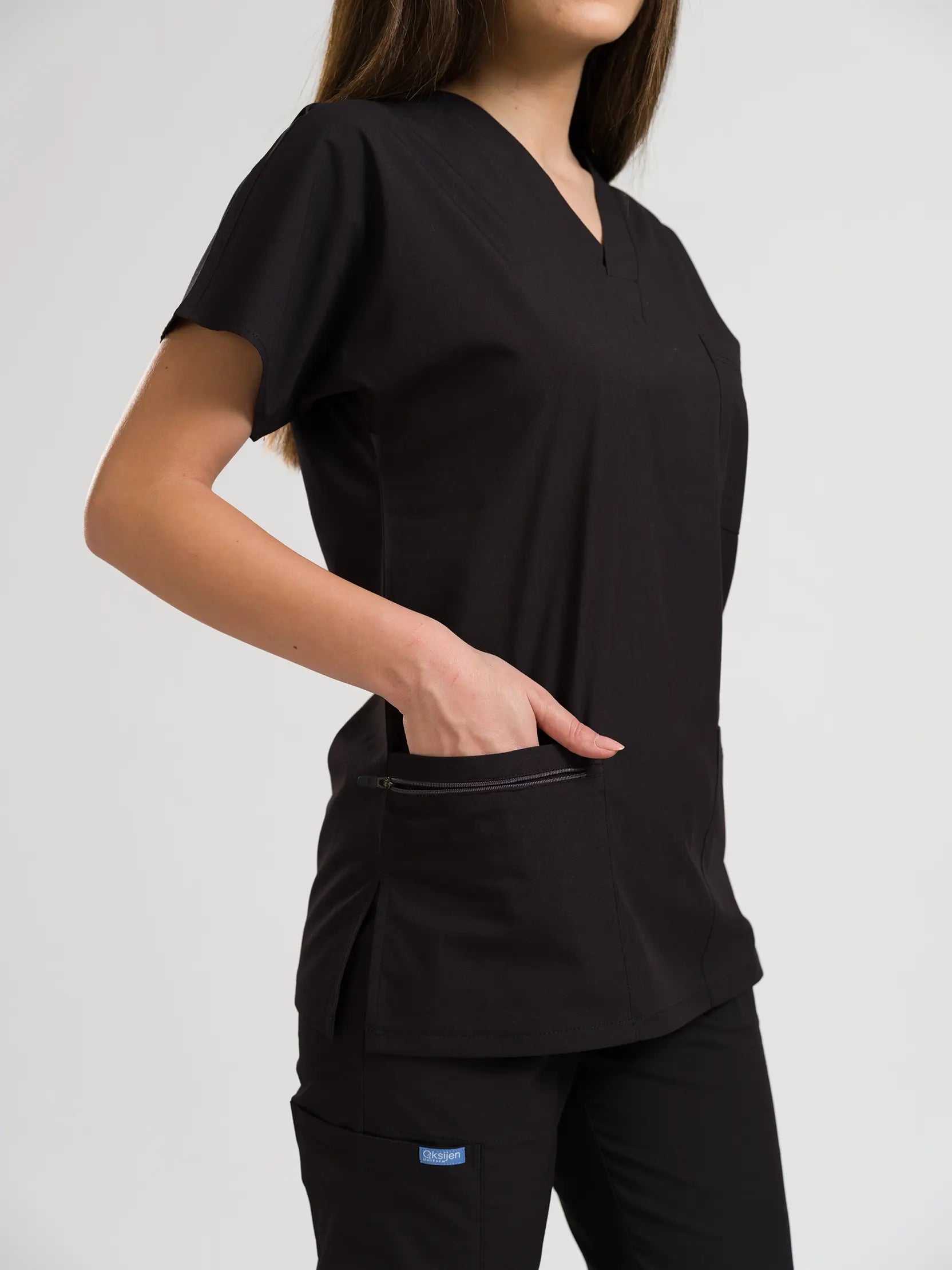 Klasik OksiFlex - Siyah - (Unisex Tek Üst) - OksijenUniform