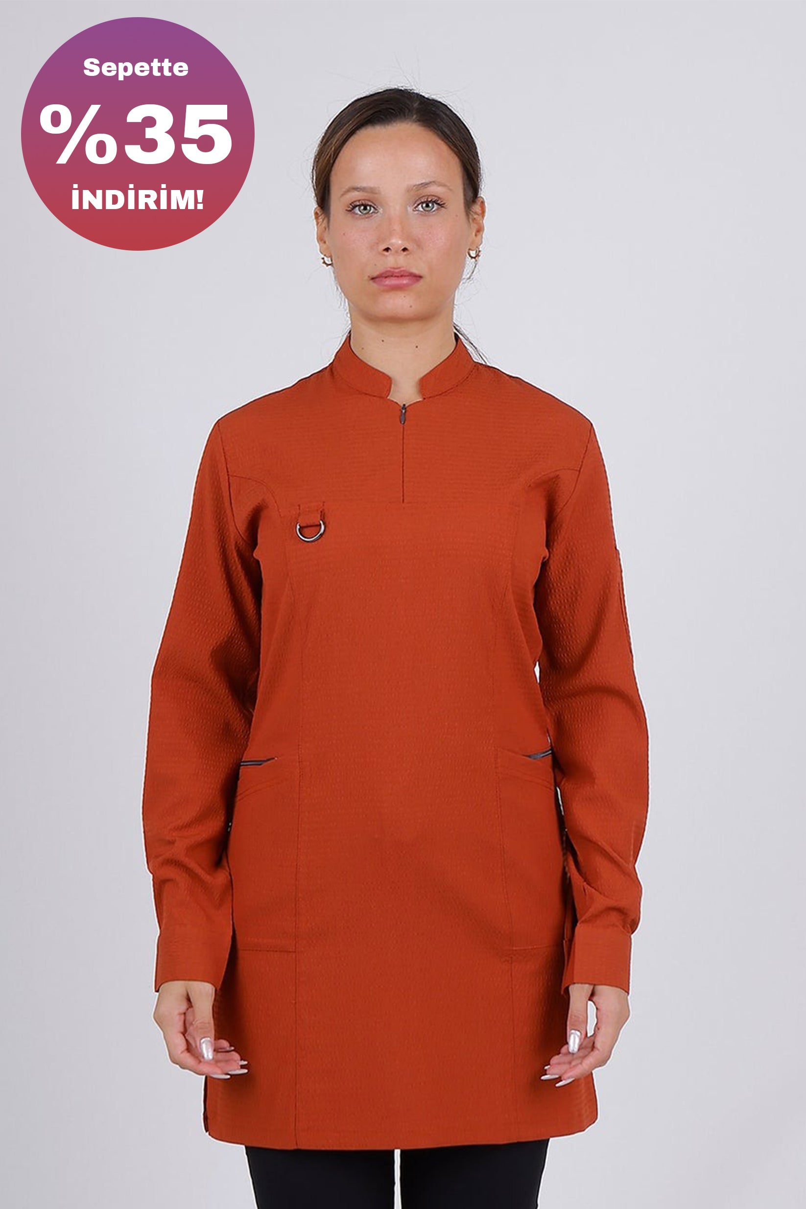 Emerald Gofre (Tesettür) - Kiremit (Tek Üst)