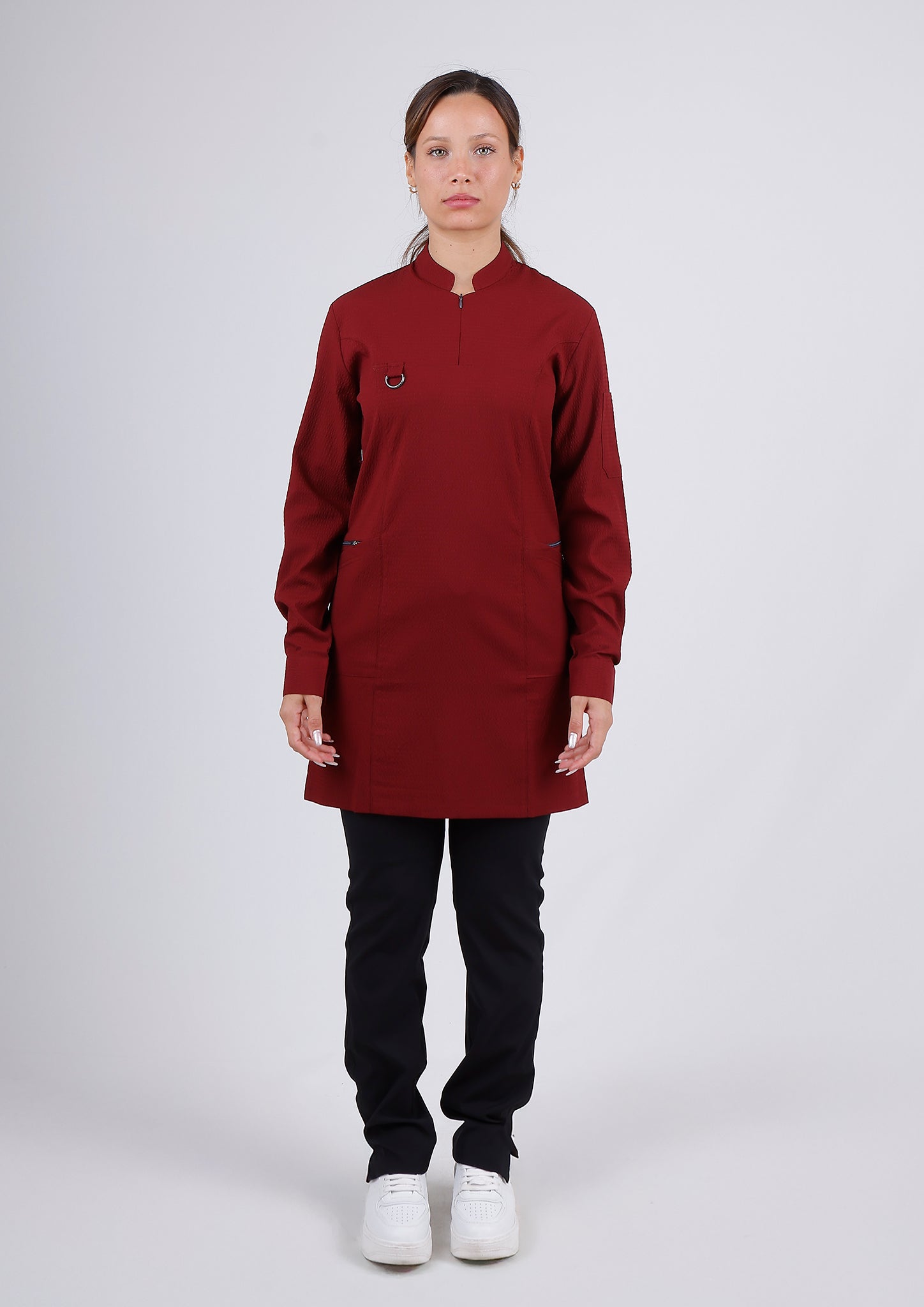 Emerald Gofre (Tesettür) - Bordo (Tek Üst) - OksijenUniform