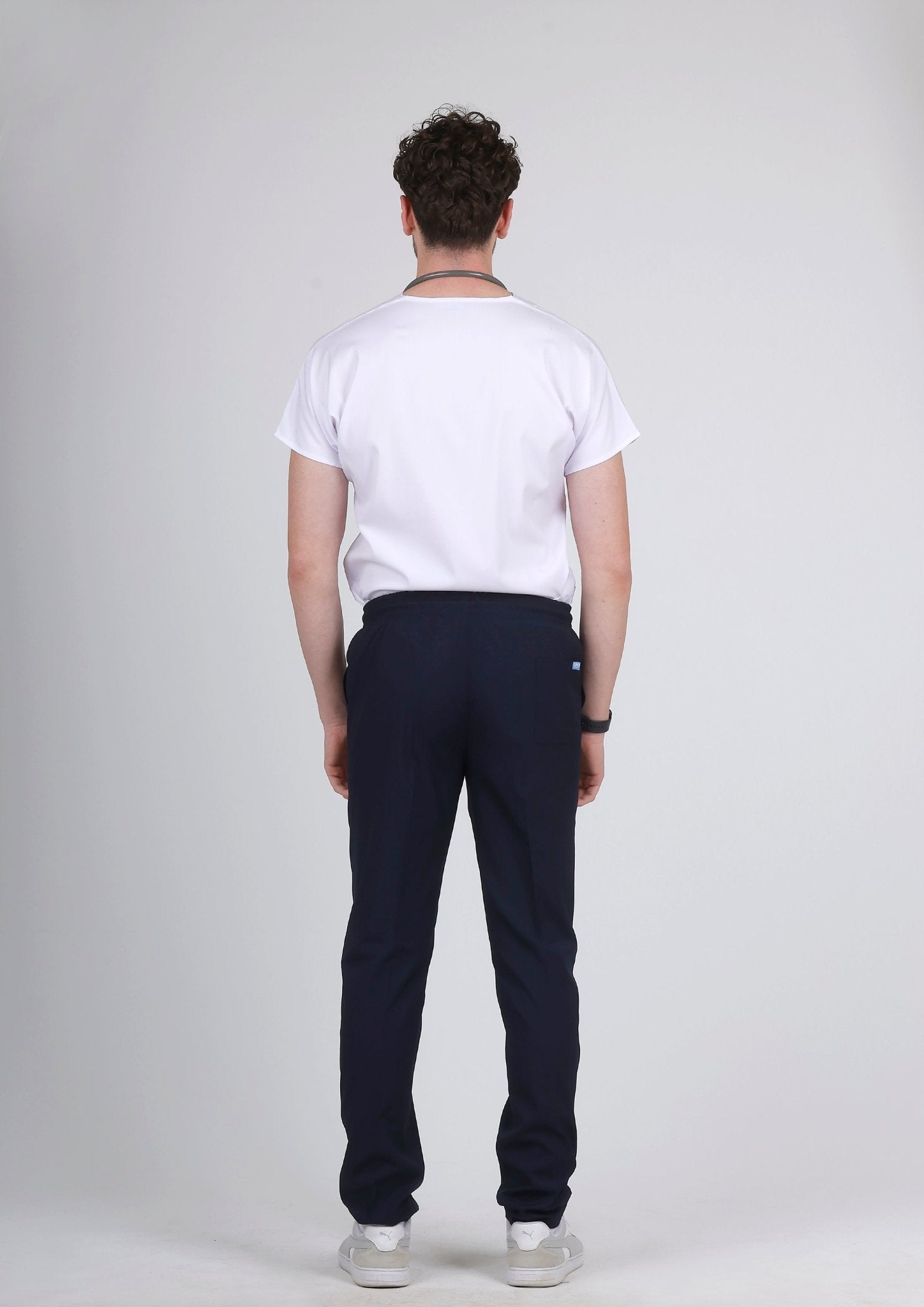Klasik Premium - Üst Beyaz Alt Lacivert (Unisex Takım) - OksijenUniform