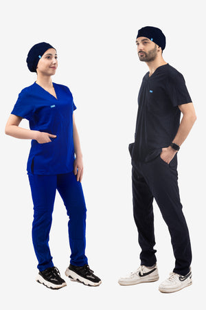 Lacivert Likralı Cerrahi Bone - OksijenUniform