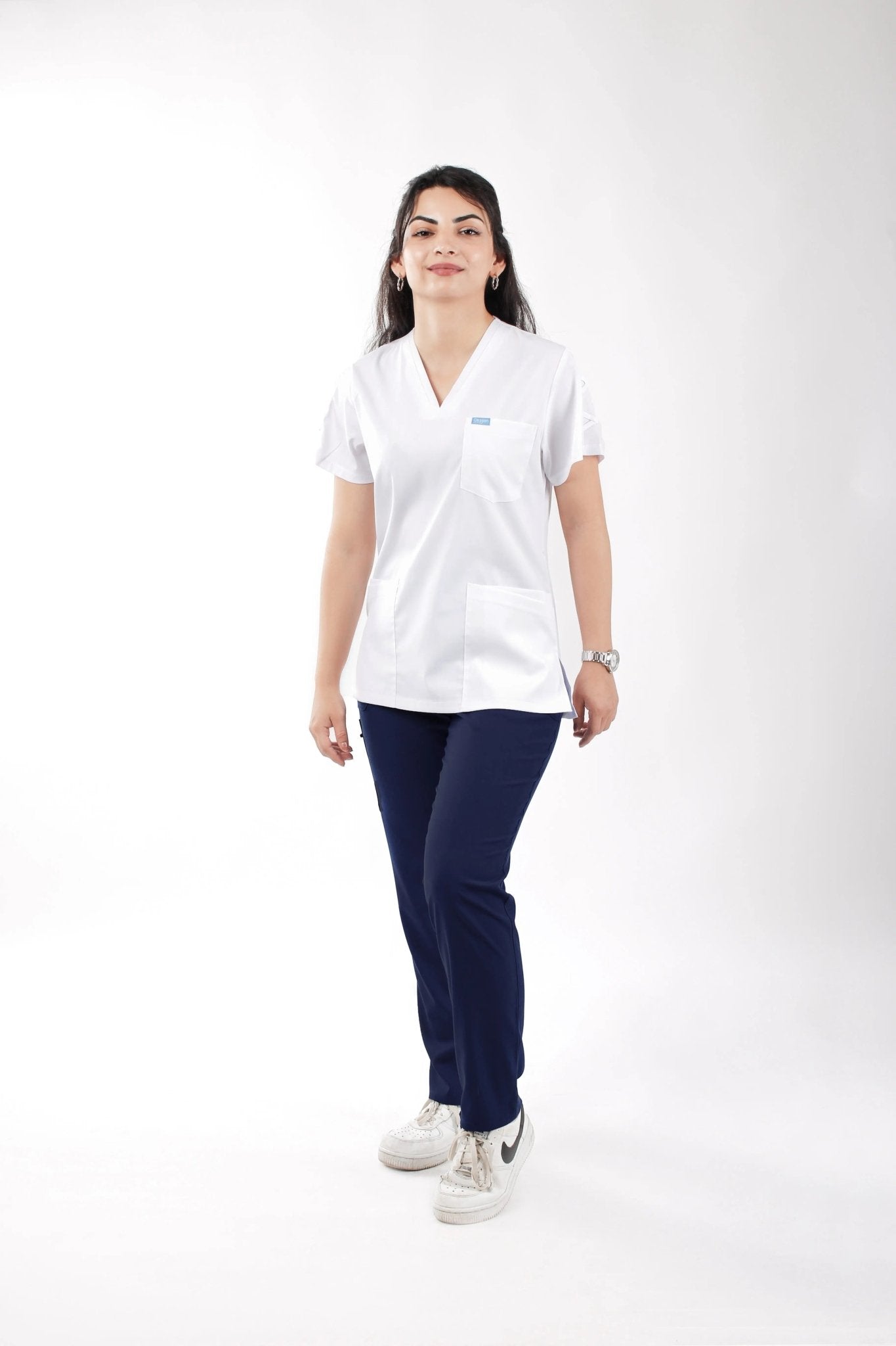 Ruby - Üst Beyaz Alt Lacivert (Takım) - OksijenUniform