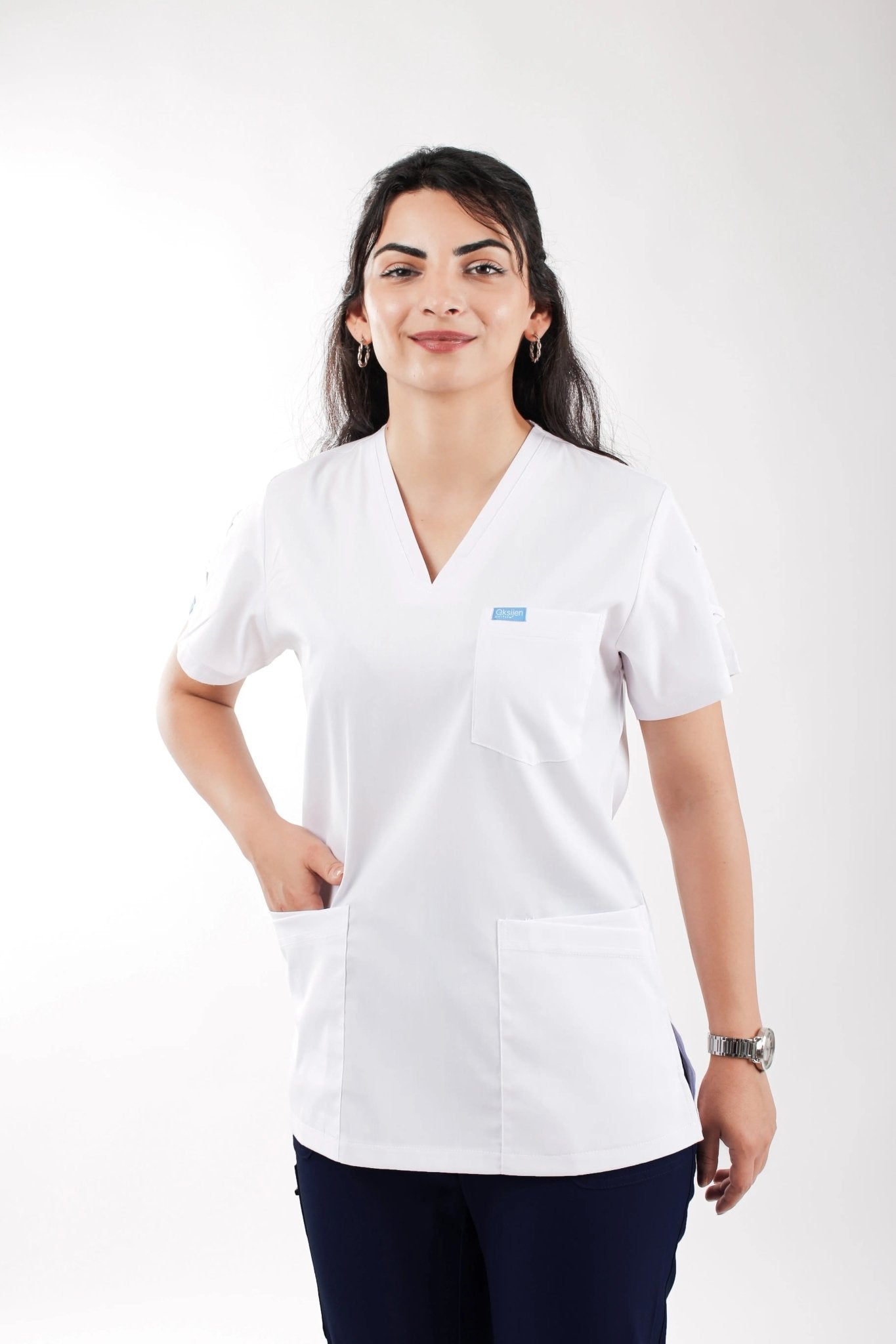Ruby - Üst Beyaz Alt Lacivert (Takım) - OksijenUniform